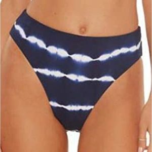 BECCA NWT Iconic Hipster Blue White Tie Dye Bikini Bottoms Size XS